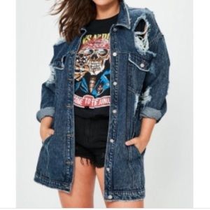 Missguided Denim Trucker Jacket Sz 16